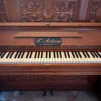 Pianoforte a muro in legno con intarsi “F Adam”