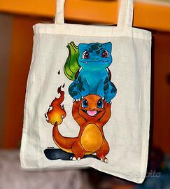 Borsa di tela dipinta a mano