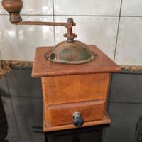 ANTICO MACINA CAFFÈ IN LEGNO E FERRO '800