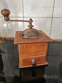 ANTICO MACINA CAFFÈ IN LEGNO E FERRO '800