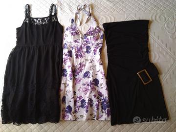 Lotto 3 Abiti Estivi Donna Nero e Floreale tg S/M