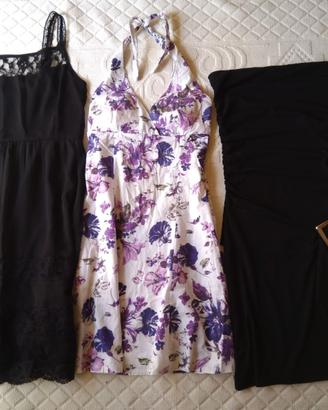 Lotto 3 Abiti Estivi Donna Nero e Floreale tg S/M