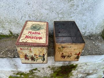 Scatole di latta anni 60 malto Kneipp