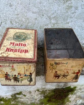 Scatole di latta anni 60 malto Kneipp