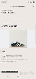 adidas Gazelle x Wales Bonner Suede Croc Green 44