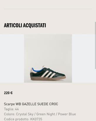adidas Gazelle x Wales Bonner Suede Croc Green 44
