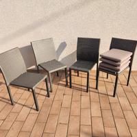 sedie esterno vimini