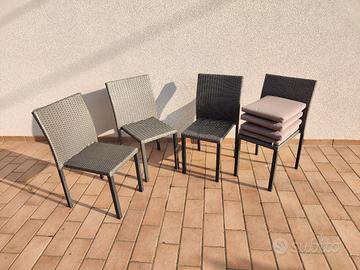 sedie esterno vimini