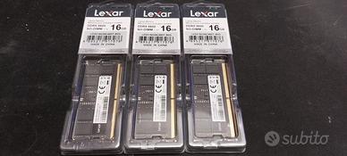 Lexar sodimm16GB DDR5 5600MHz per laptop/nuc