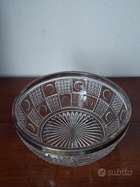 Ciotola in cristallo e placcato argento, Art Decò