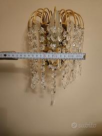 Coppia Applique Prearo in ottone e cristallo