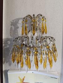 2 Applique vintage anni 50 in cristallo