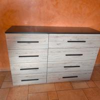 Cassettiera Comò XL 8 cassetti effetto quercia