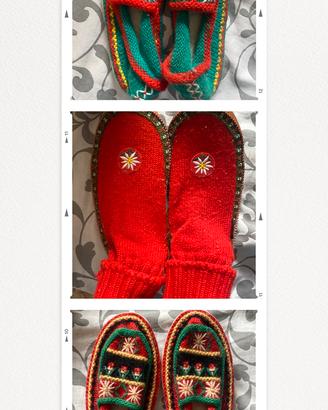 Pantofole tessili a mano folkloristiche tirolesi