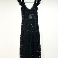 Abito lungo nero in pizzo Guess