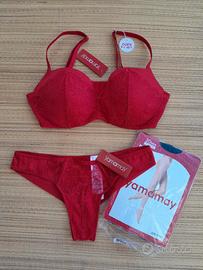 yamamay reggiseno + slip brasiliana + collant 