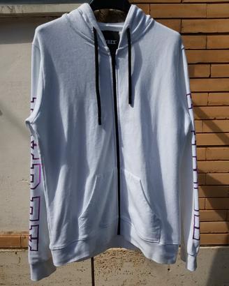 Felpa 100% cotone con cappuccio, bianco, Pirex, M