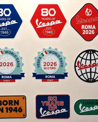 9 adesivi 80° della Vespa e Vespa World Days 2026