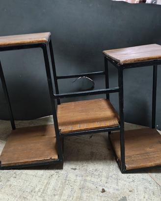Mensola da Parete Artigianale in Legno e Ferro