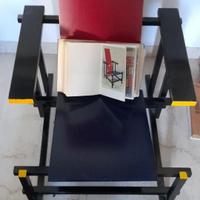 Sedia design stile Rietveld rosso/blu – replica –