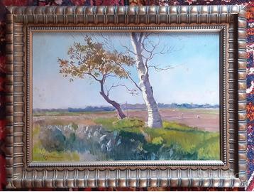 dipinto Carlo Montani campagna romana anni 20