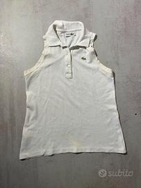 Polo Smanicata Vintage Chemise Lacoste Bianca - 38