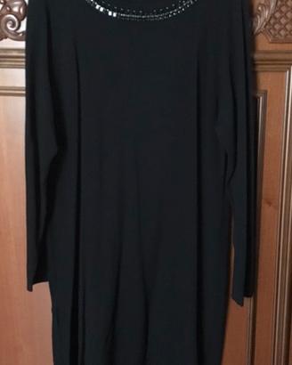 Elegante Abito nero da Cerimonia in maglia rasata