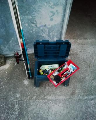 canne da pesca e porta accessori