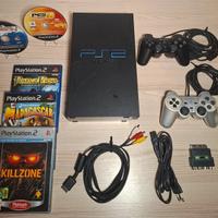 PS2 fat con 2 controller e 5 videogiochi