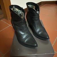 Stivaletti pelle neri texani