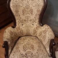 POLTRONA ANTIQUARIATO STILE LUIGI DELL'800