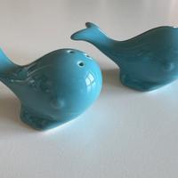 Sale e Pepe in ceramica blu azzurro balena