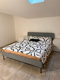 Letto ikea slattum 160x200 grigio+materasso