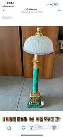 Lampada da tavolo metallo e malachite