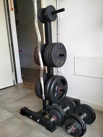Set completo Homegym 108 kg + bilancieri e manubri