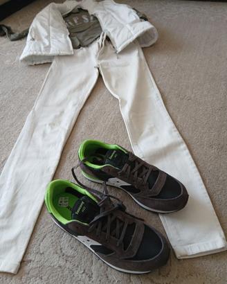 Saucony pantaloni maglietta 2 giubbini occhiali