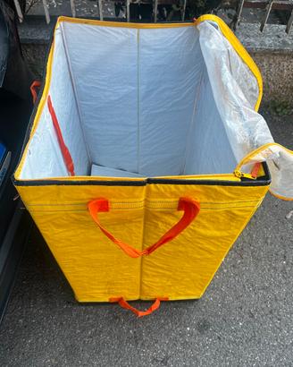 borsa bag cesto contenitore giallo grande
