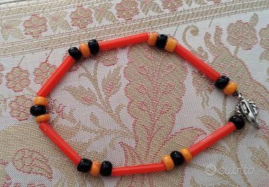 Parure unisex bracciale e collana vetro Murano