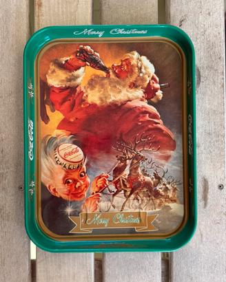 Raro Vassoio Coca-Cola Babbo Natale da Collezione