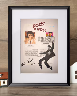 Elvis Presley Quadro con sovrastampa su Busta - A3