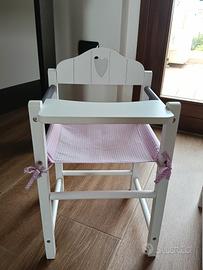 fasciatoio e seggiolone per bambole 