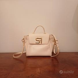 Borsa Shop Art Bianca Tracolla A Mano Similpelle 