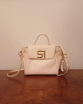 Borsa Shop Art Bianca Tracolla A Mano Similpelle 