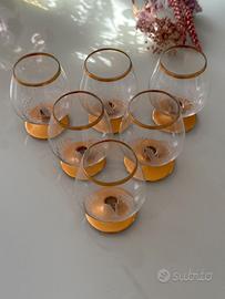 Set bicchieri da cognac Napoleon in vetro soffiato