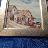 Quadro con cornice dipinto su piastrella 