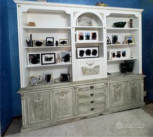 Madia libreria shabby chic completa