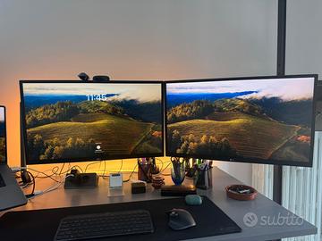 Coppia di monitor LG 27” ultraHD 4K IPS + braccia