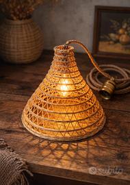 Paralume artigianale vintage in vimini