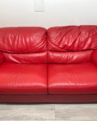 Divano letto rosso chateau Dax vera pelle
