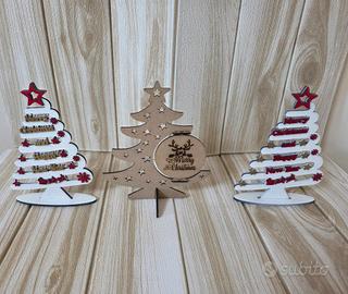 Stock 3 Alberi di Natale in legno 